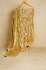 Luxury Gold Velvet suit Dupatta with Heavy Sequin & Thread Work