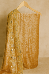 Luxury Gold Velvet suit Dupatta with Heavy Sequin & Thread Work