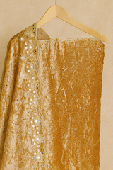 Luxury Gold Velvet suit Dupatta with Heavy Sequin & Thread Work
