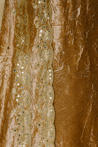 Luxury Gold Velvet suit Dupatta with Heavy Sequin & Thread Work